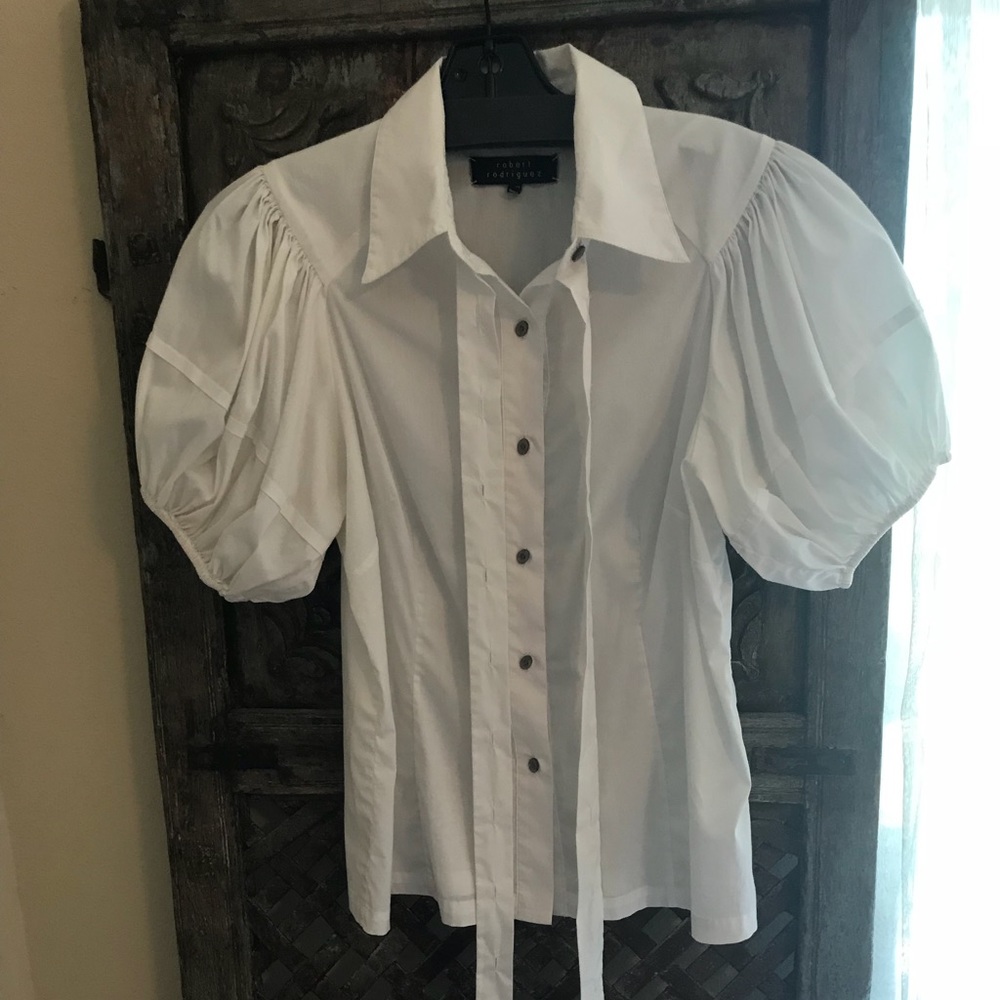 ROBERT RODRIGUEZ white cotton blouse